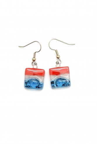 USA Square Glass Earrings USA Square Glass Earrings